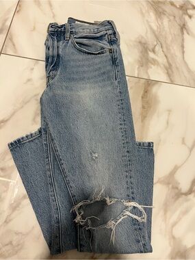 Levi's light blue ripped straight jeans